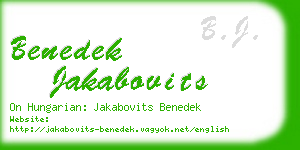 benedek jakabovits business card